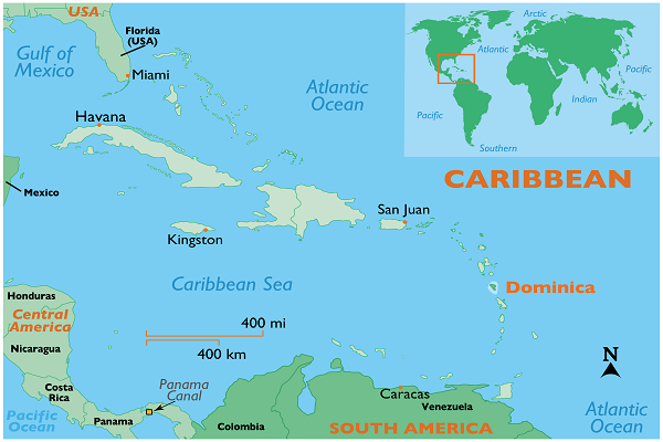 نقشه دومینیکا